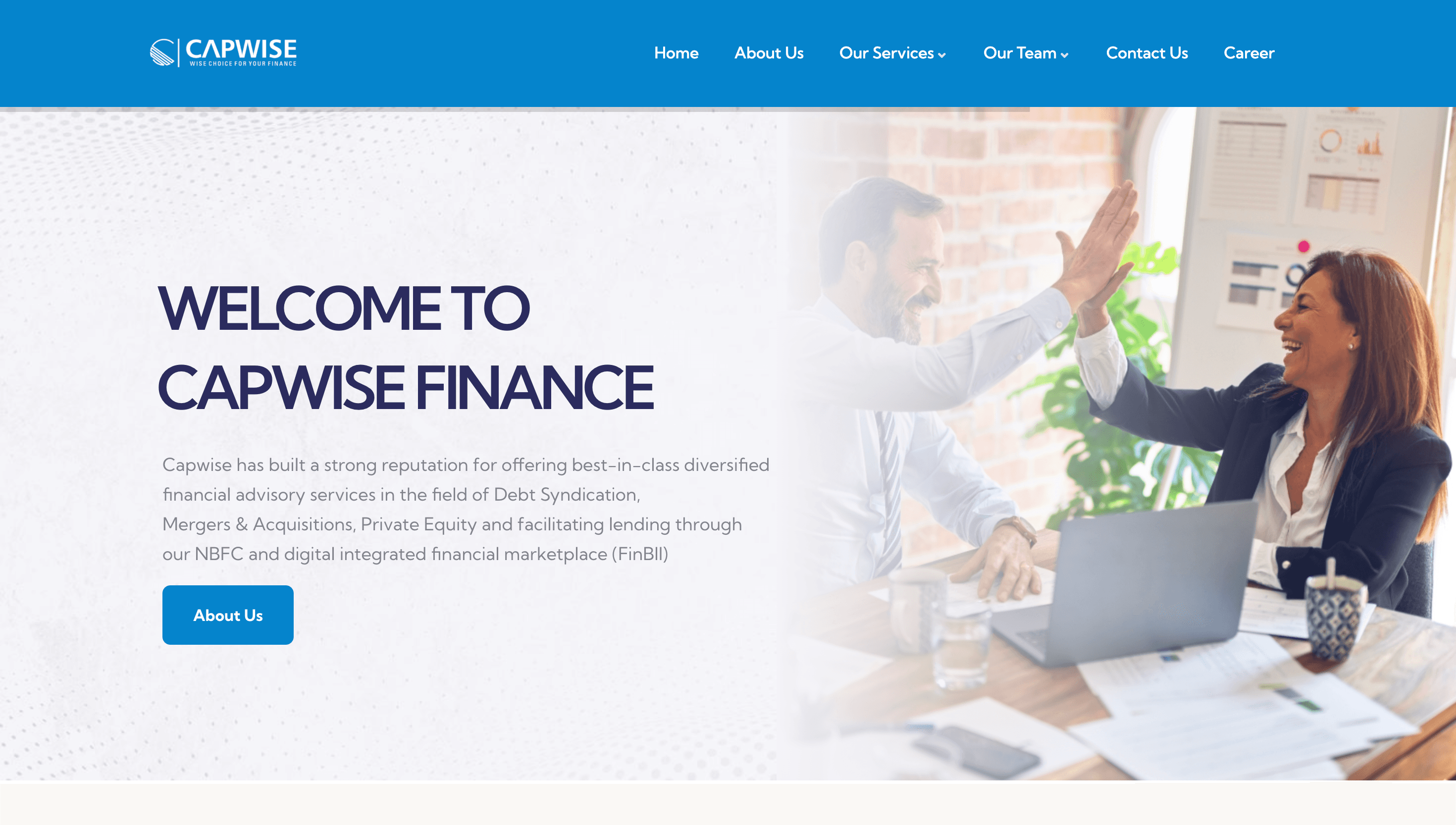 Capwise Finance — Fintech · NBFC website developed by TechBisht Next.js Developer