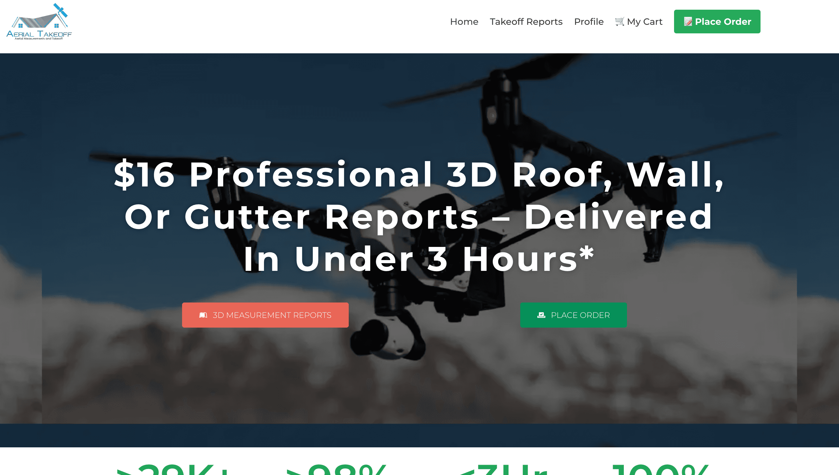 Aerial Takeoff — SaaS · 3D Reports website developed by TechBisht Next.js Developer