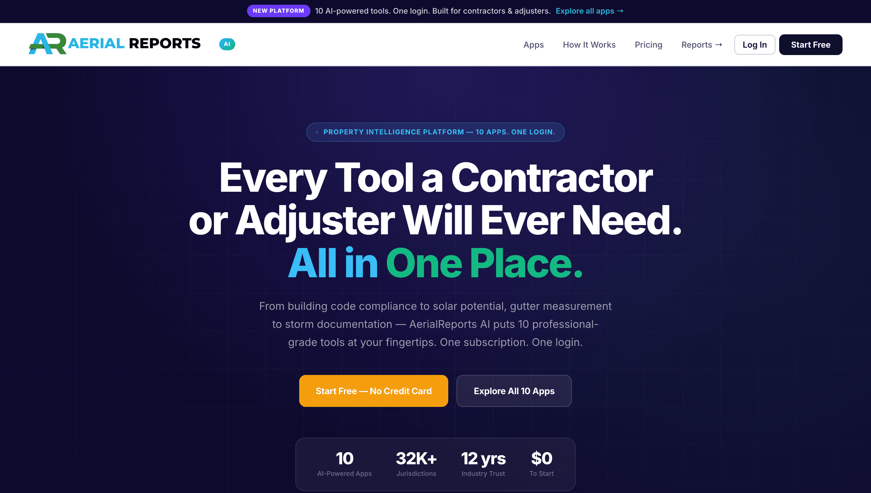 AerialReports AI — PropTech · AI Platform website developed by TechBisht Next.js Developer