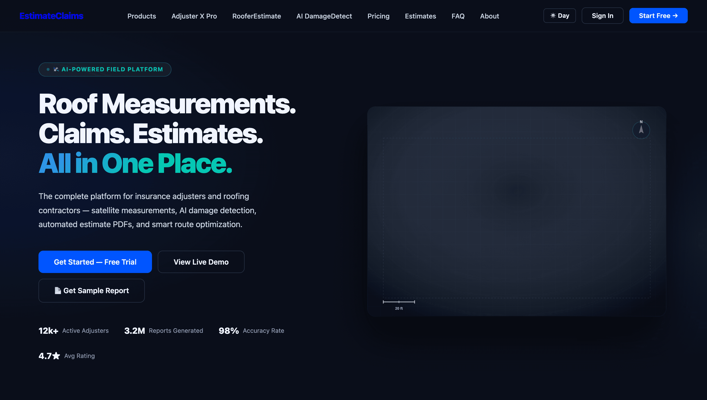 EstimateClaims — InsurTech · SaaS website developed by TechBisht Next.js Developer