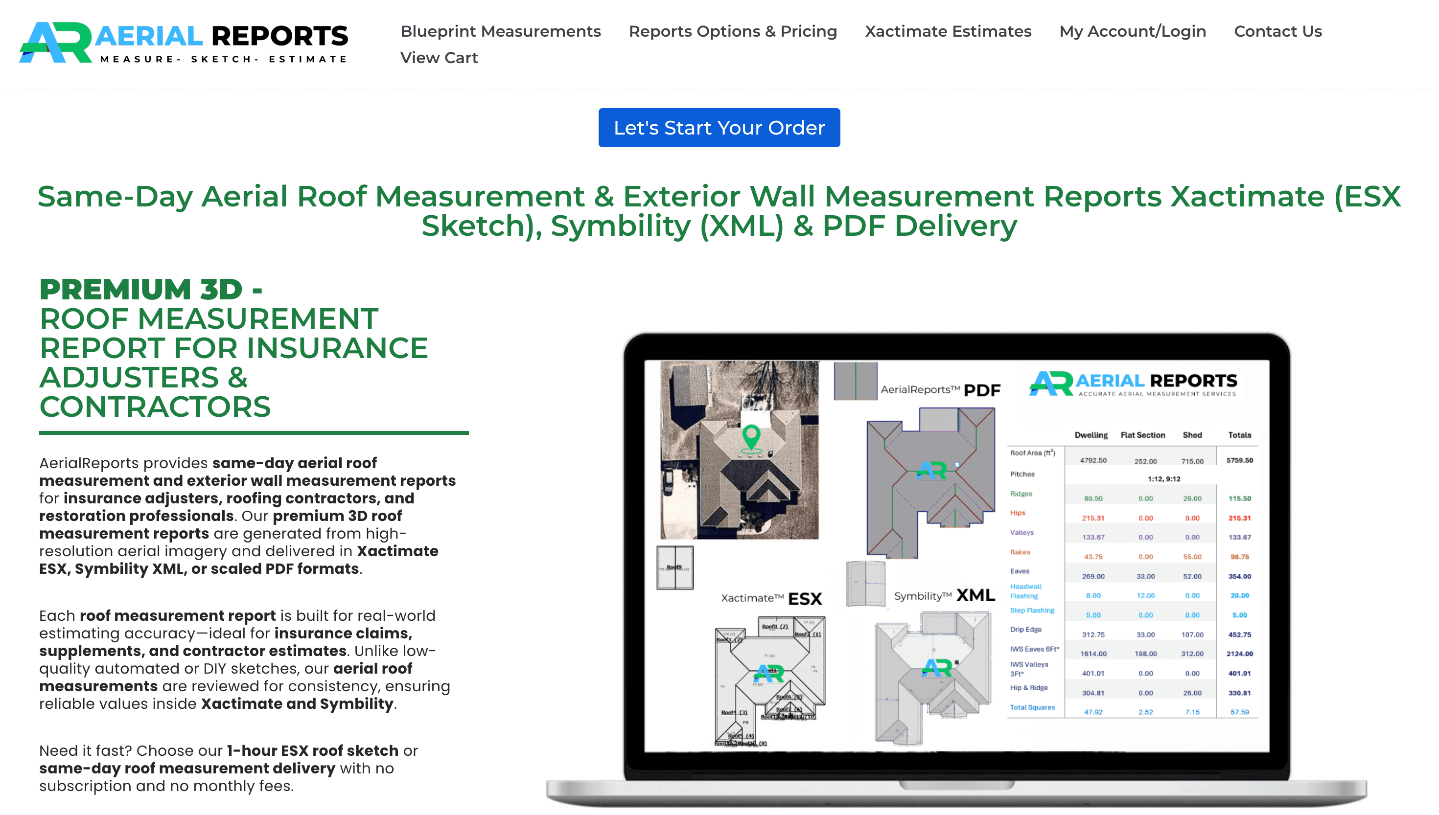 Aerial Reports — InsurTech · Measurements website developed by TechBisht Next.js Developer